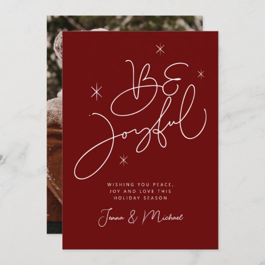 VOEG UW FOTO TOE | Vrolijk kerstfeest is vrolijk Kaart (Voorkant / Achterkant)