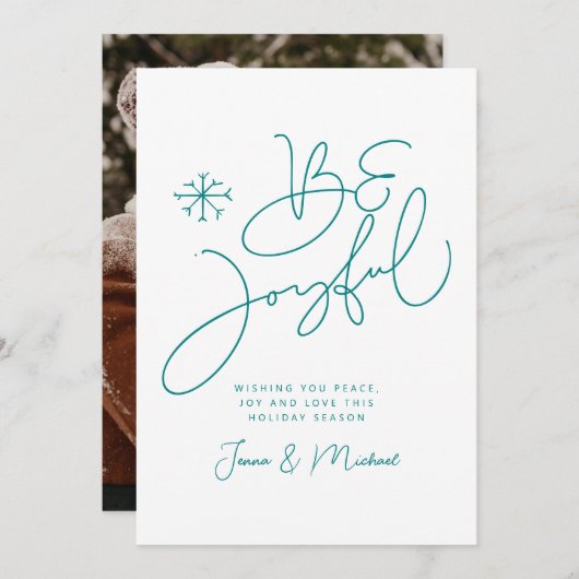 VOEG UW FOTO TOE | Vrolijk kerstfeest is vrolijk Kaart (Voorkant / Achterkant)