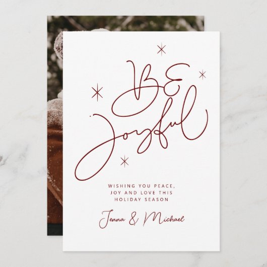 VOEG UW FOTO TOE | Vrolijk kerstfeest is vrolijk Kaart (Voorkant / Achterkant)