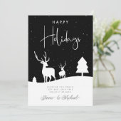VOEG UW FOTO TOE | Winter Deer Snowflakes Kaart (Staand voorkant)