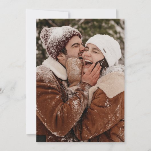 VOEG UW FOTO TOE | Winter Deer Snowflakes Kaart (Achterkant)