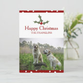 Voeg uw foto toe Zoete Kerst Hulst Feestdagenkaart (Staand voorkant)