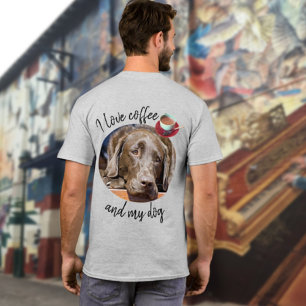 Voeg uw foto van de Dog en Aangepaste Tekst T-shir T-shirt