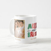 Voeg uw foto Vrolijk en helder Kerstmis Koffiemok (Voorkant links)