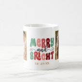 Voeg uw foto Vrolijk en helder Kerstmis Koffiemok (Center)