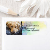 voeg uw fotohond met waterverf en tekstdouane toe etiket (Insitu)