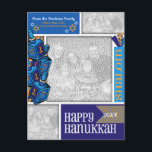VOEG UW FOTO'S Hanukkah Whimsical Dreidel Feestdagenkaart<br><div class="desc">Upload je favoriete foto's in dit grillige Chanoeka-kaart-lijst en personaliseer het vervolgens met het relatie (vrienden,  buren,  familie,  enz.),  Voeg vervolgens je familienaam toe. Vergeet niet om het vakantiejaar in te plannen.</div>