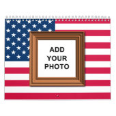 Voeg uw foto's toe American Flag Patriotic 2025 Kalender (Hoes)