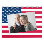 Voeg uw foto's toe American Flag Patriotic 2026 Kalender (Hoes)