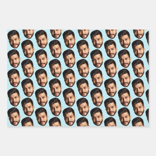 Voeg uw Funny Face Fotopatroon toe, speciaal geper Inpakpapier Vel (Voorkant 3)