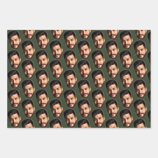 Voeg uw Funny Face Fotopatroon toe, speciaal geper Inpakpapier Vel (Voorkant 2)