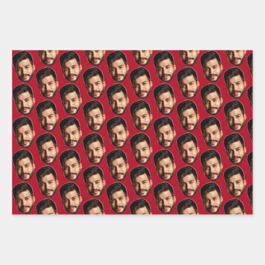 Voeg uw Funny Face Fotopatroon toe, speciaal geper Inpakpapier Vel (Voorkant)