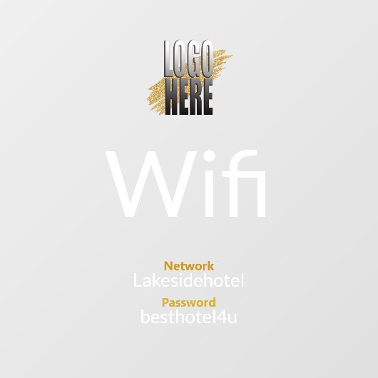 Voeg uw gegevens voor het Logo WiFi-wachtwoord toe Raamsticker (Vel)