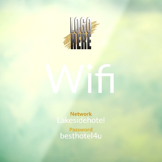 Voeg uw gegevens voor het Logo WiFi-wachtwoord toe Raamsticker (Vel 3)