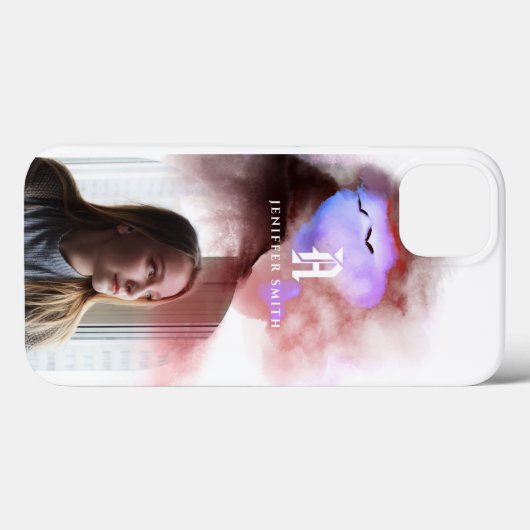 Voeg uw Gewapende Monogrammed Waterverf van de Fot Case-Mate iPhone Case (Achterkant (horizontaal))