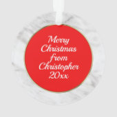 Voeg uw gezicht kerstman toe aan persoonlijke kers ornament (achterkant)