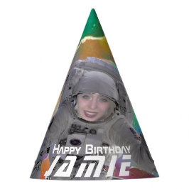 Voeg uw gezichtsfotoastronaut Pet toe Feesthoedjes