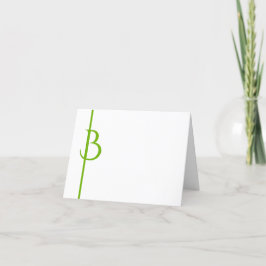 VOEG UW GRACEFUL INITIAAL AAN VERTICALE GROENE LIJ BEDANKKAART