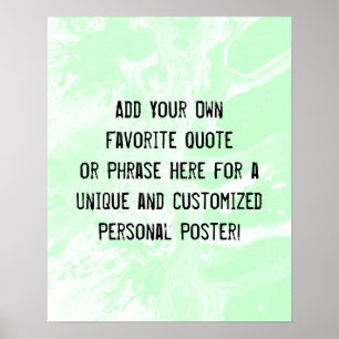 Voeg Uw Groene van de Marmer van het Citaat van de Poster