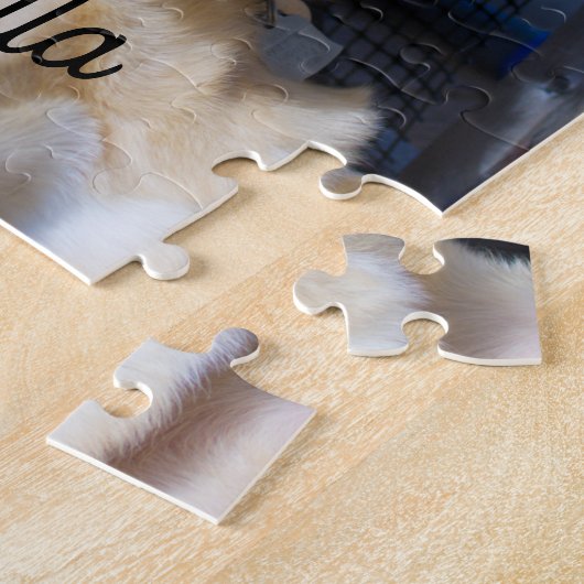 voeg uw hondfoto en tekst toe gepersonaliseerde do legpuzzel (Zijkant)