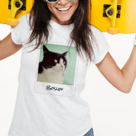 Voeg uw huisdier foto Retro Instant Camera Lijst T-shirt