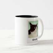 Voeg uw huisdier foto Retro Instant Camera toe Tweekleurige Koffiemok (Voorkant rechts)