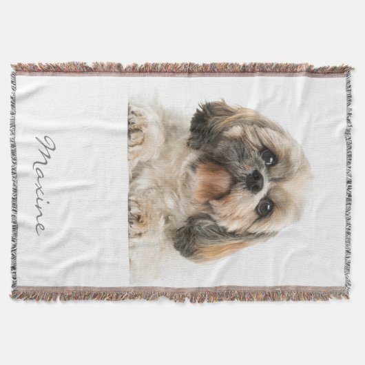 Voeg uw huisproefportret toe Shih Tzu Dog Persoonl Deken (Voorkant)