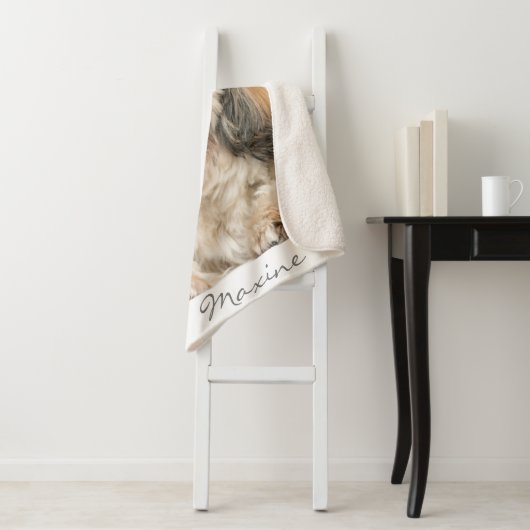 Voeg uw huisproefportret toe Shih Tzu Dog Persoonl Sherpa Deken (In situ)