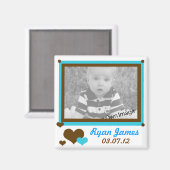 Voeg uw informatie, harten en blauwe magneet toe (Voorkant / Achterkant)