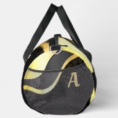 Voeg uw Initiaal, gouden lint ontwerp op zwart toe Plunjezak (Rechts)