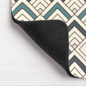 Voeg uw Initiaal toe | Blauwgroen geometrisch patr Muismat (Hoek)