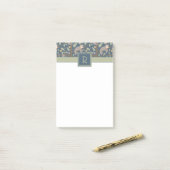 Voeg uw Initiaal toe | Cute Floral Sloth Pattern Post-it® Notes (Op bureau)