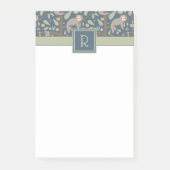 Voeg uw Initiaal toe | Cute Floral Sloth Pattern Post-it® Notes (Voorkant)