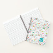 Voeg uw Initiaal toe | Cute Pastel Llama Pattern Notitieboek (Binnen)