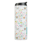 Voeg uw Initiaal toe | Cute Pastel Llama Pattern Thermosbeker (Gedraaid links)