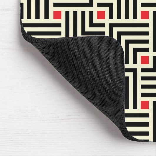 Voeg uw Initiaal toe | Geometrisch lijnpatroon Muismat (Hoek)