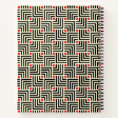 Voeg uw Initiaal toe | Geometrisch lijnpatroon Notitieboek (Achterkant)