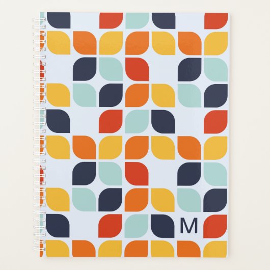 Voeg uw Initiaal toe |  geometrisch patroon Planner (Voorkant)