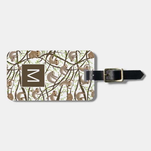 Voeg uw Initiaal toe | Het glimlachen van het Sleu Bagagelabel (Voorkant horizontaal)