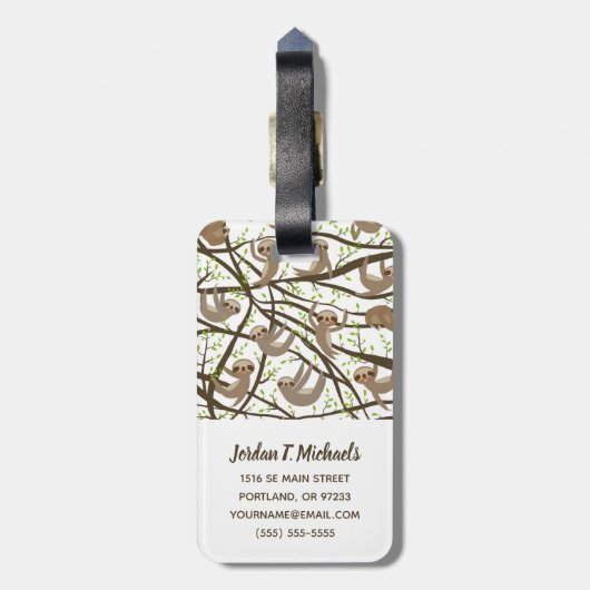 Voeg uw Initiaal toe | Het glimlachen van het Sleu Bagagelabel (Achterkant verticaal)