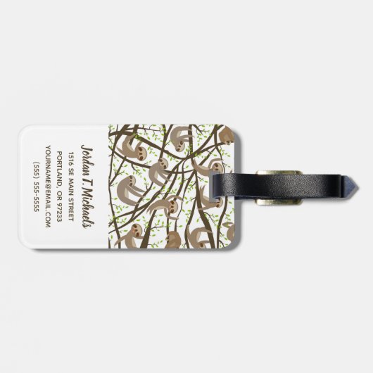 Voeg uw Initiaal toe | Het glimlachen van het Sleu Bagagelabel (Achterkant horizontaal)