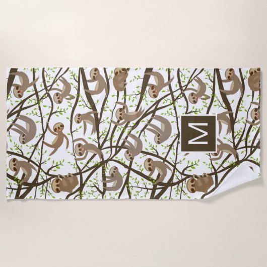 Voeg uw Initiaal toe | Het glimlachen van het Sleu Strandlaken (Voorkant)