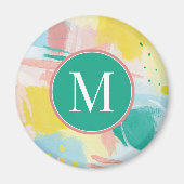 Voeg uw Initiaal toe | Verse zijde Abstract Magneet (Voorkant)