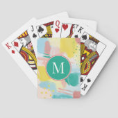 Voeg uw Initiaal toe | Verse zijde Abstract Pokerkaarten (Achterkant)