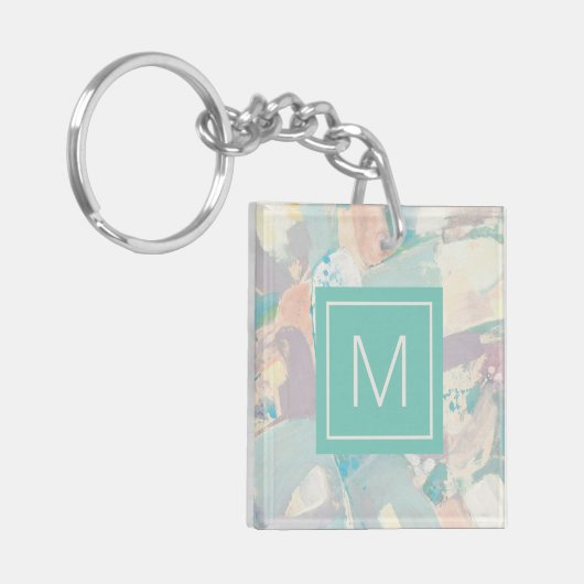 Voeg uw Initiaal toe | White Rock Pastel Sleutelhanger (Voorkant Links)