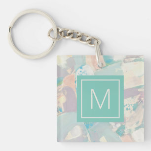 Voeg uw Initiaal toe White Rock Pastel Sleutelhanger