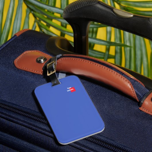 Voeg uw initiële Royal Blue toe Bagagelabel (Voorkant Insitu 1)
