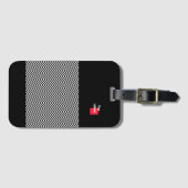 Voeg uw initiële zwart toe bagagelabel (Voorkant (horizontaal))