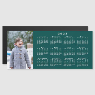 Voeg Uw Kalender van de Foto 2023 op Blauwgroen Ma