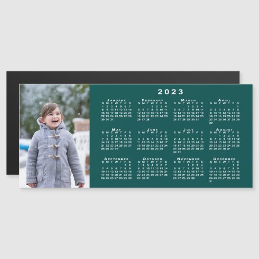 Voeg Uw Kalender van de Foto 2023 op Blauwgroen Ma (Voorkant / Achterkant)